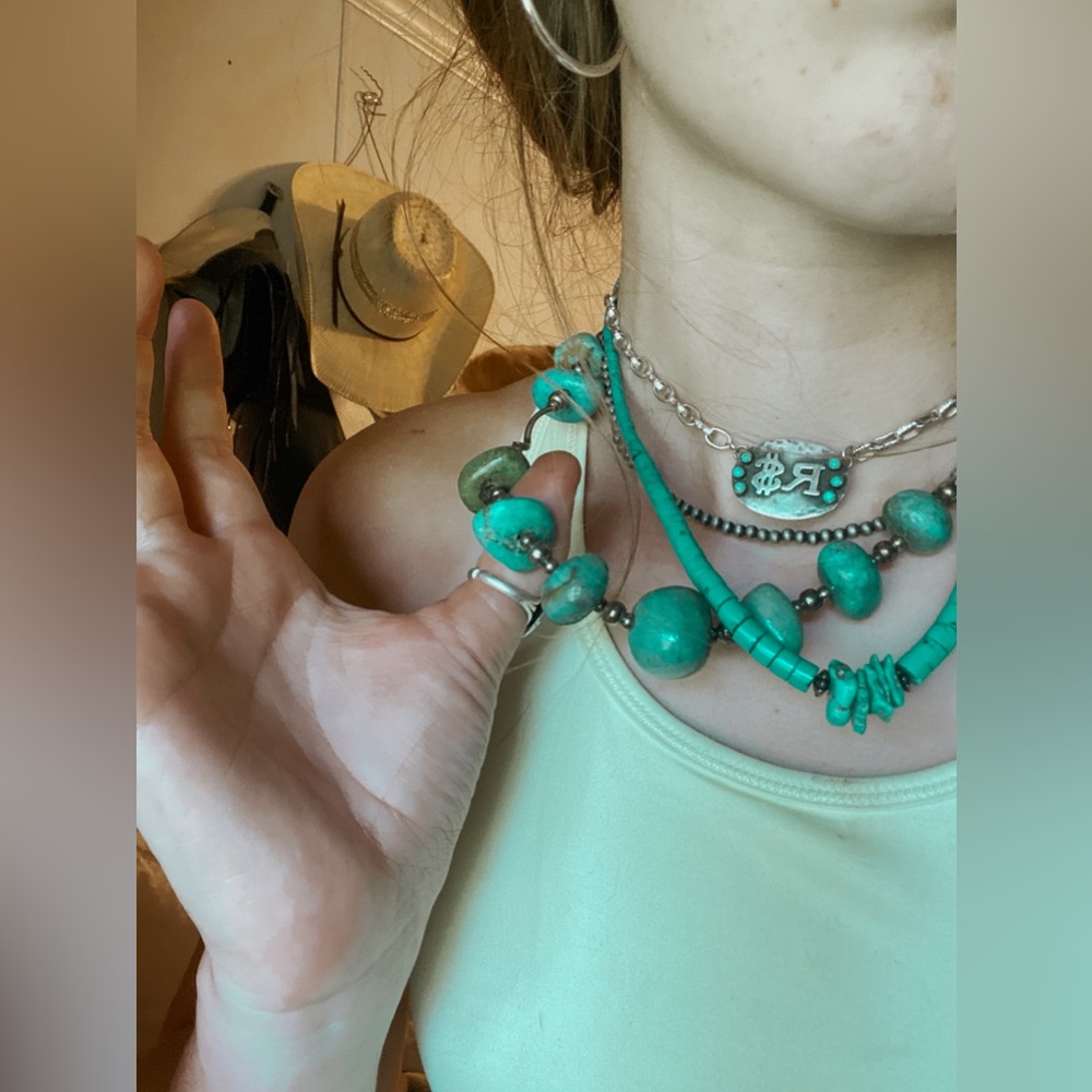 Authentic Native American Made Turquoise Nugget C… - image 4